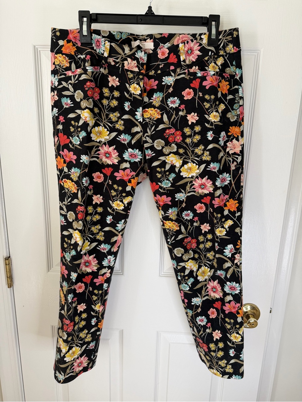 LOFT Black Floral Print Leggings